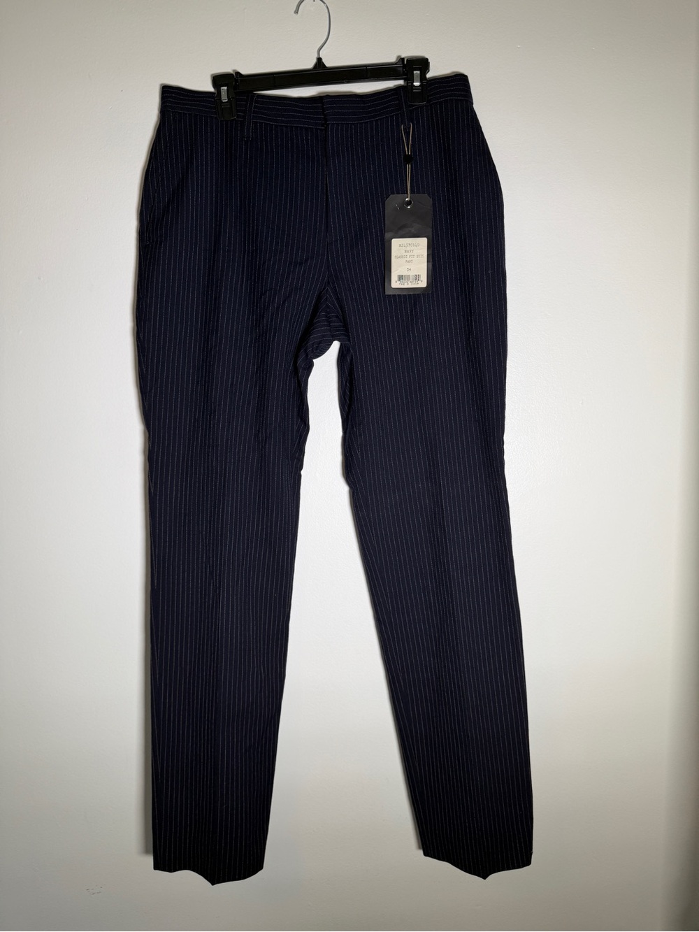 Rag & Bone 100% Wool Navy Pinstripe Suit Pants 34 NWT Made in Portugal